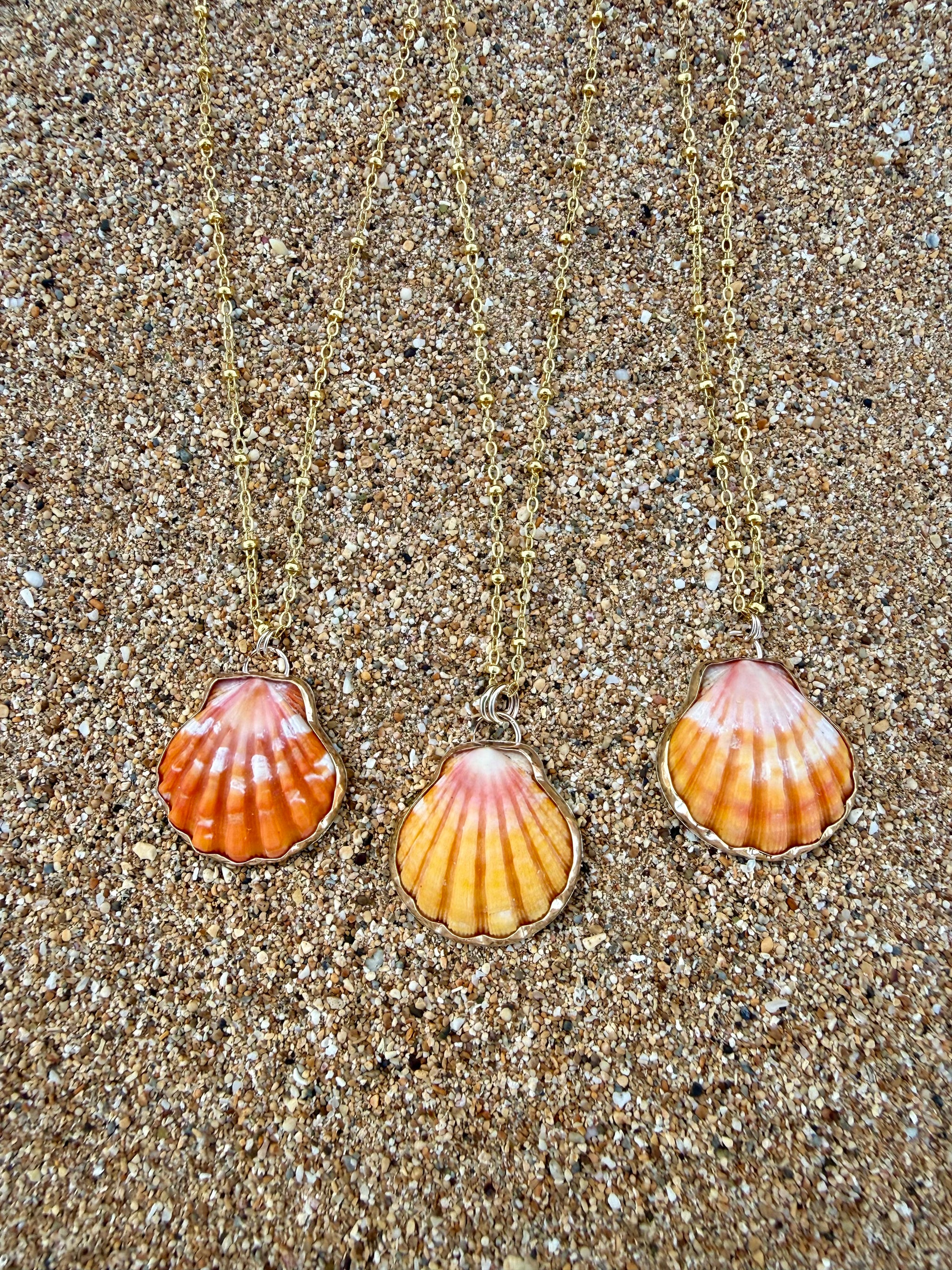 Bezeled Sunrise Shell Necklaces – WhiteSandJewelry